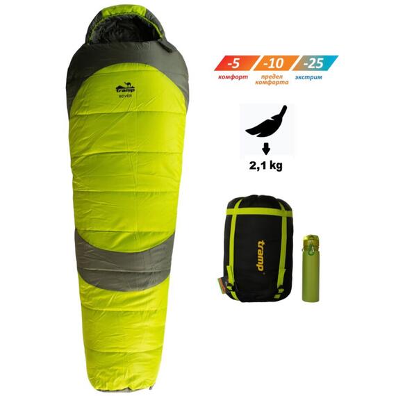 Спальный мешок кокон Tramp Rover Compact 210*80*55 см (правый), фото 