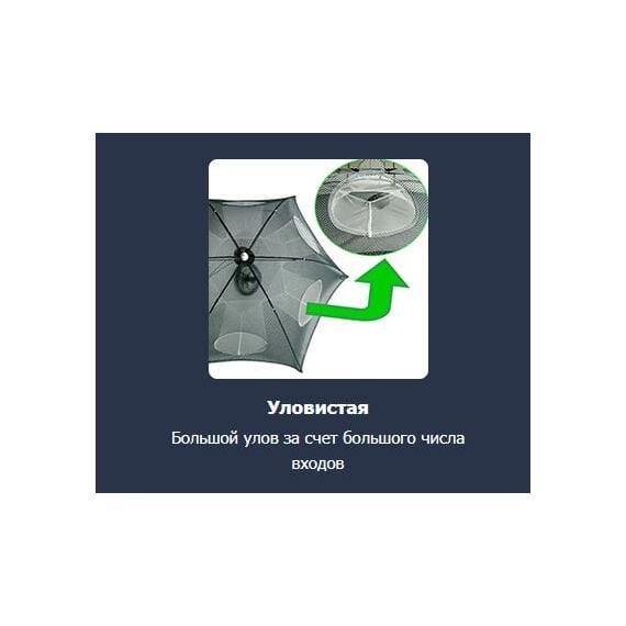 Раколовка "Зонтик", 6 входов, сетка, складная, фото , изображение 8