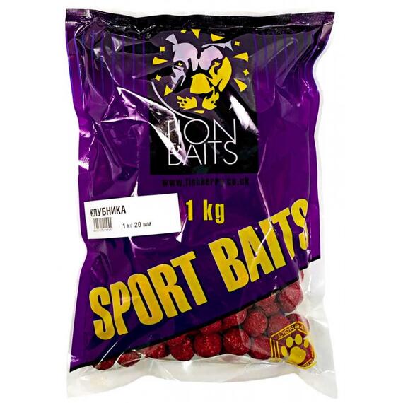Lion Baits Бойлы тонущие серии SPORT BAITS 20 мм Клубника - 1 кг, Вкус для группировки: Клубника, фото 