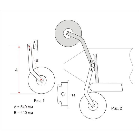 Транцевые колеса перекидные НДНД нержа. с верхними брызговиками (211A , Bay), фото , изображение 2