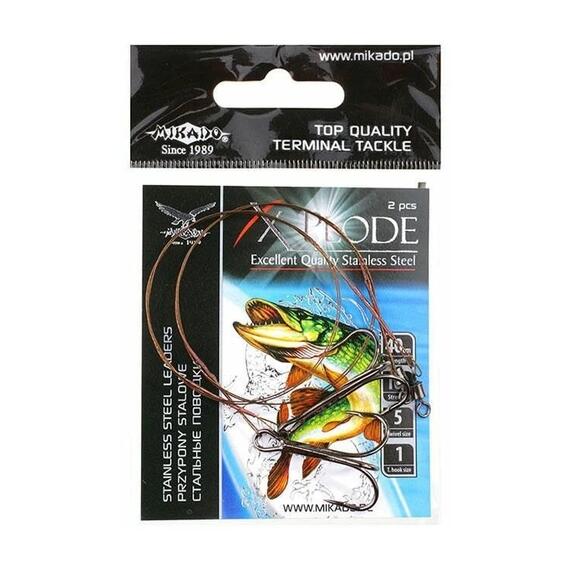 Поводки Mikado сталь ZG11-003 25cm/10kg (2шт), фото 