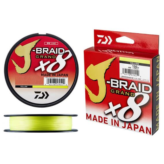 Леска плетеная DAIWA ""J-Braid Grand X8"" 0.06 мм 135 м yellow, фото 