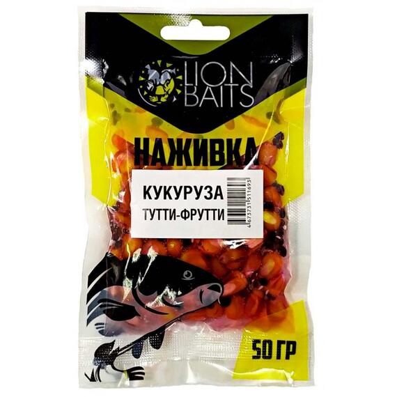 LION BAITS Кукуруза насадочная "Наживка" натуральная "Тутти-Фрутти" 50гр, фото 
