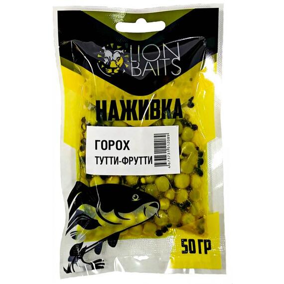 LION BAITS Горох насадочный "Наживка" натуральный "Тутти-Фрутти" 50гр, фото 