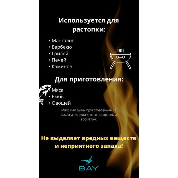 Уголь древесный березовый BAY 2,5 кг, фото , изображение 3