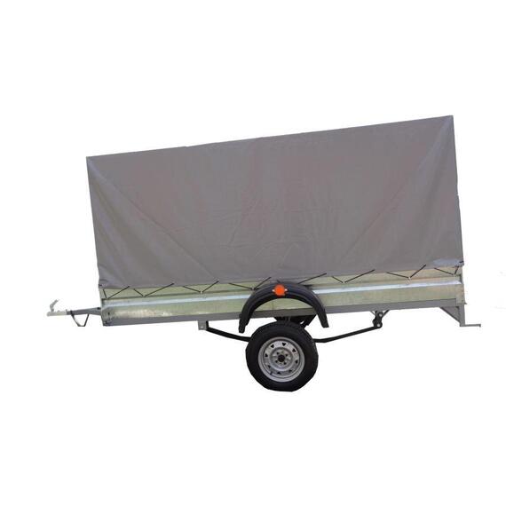 Прицеп для легковых автомобилей Титан (3.5х1.5, самосвальный) Скошенный тент 110 см, фото , изображение 2
