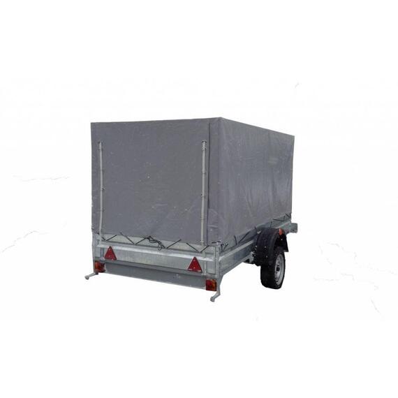 Прицеп для легковых автомобилей Титан (3.5х1.5, самосвальный) Скошенный тент 110 см, фото , изображение 3