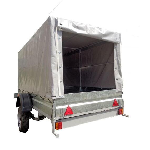 Прицеп для легковых автомобилей Титан (3.5х1.5, самосвальный) Скошенный тент 110 см, фото , изображение 5