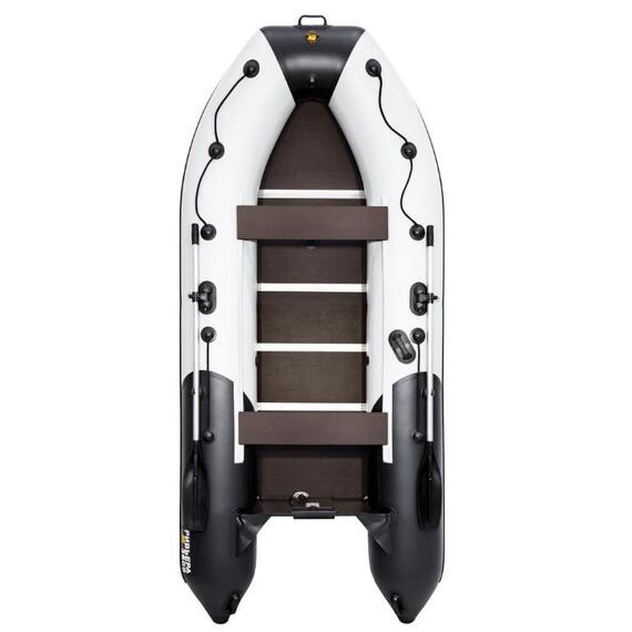 Надувная лодка Ривьера Компакт 3600 СК Комби, Расцветка: светло-серый-черный, фото 