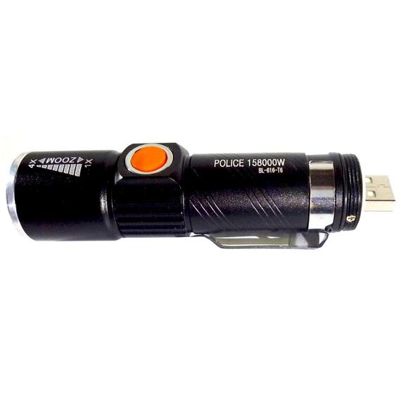 Тактический ручной фонарь Poliсe BL 515-T6 ZOOM, Фонарь с USB зарядкой, фото 