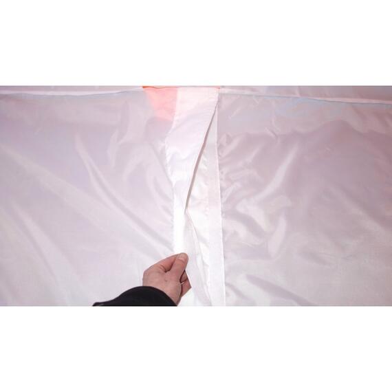 Зимняя палатка Пингвин Mr. Fisher 200 (1-сл) вшитый пол на липучке 200*200 (бело-оранжевый), фото , изображение 3