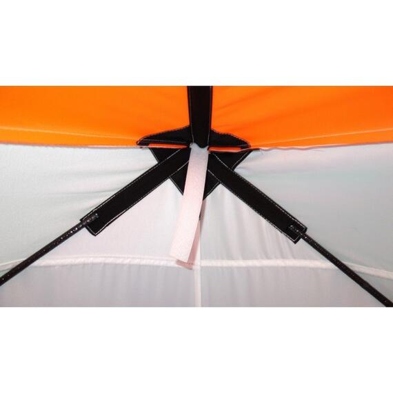 Зимняя палатка ПИНГВИН Mr. Fisher 170 ST (2-сл) с юбкой 170*170 (бело-оранжевый) + чехол, фото , изображение 10