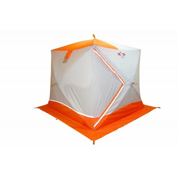 Зимняя палатка Пингвин Призма Премиум Strong (2-сл) 225х215 (бело-оранжевый), фото , изображение 4