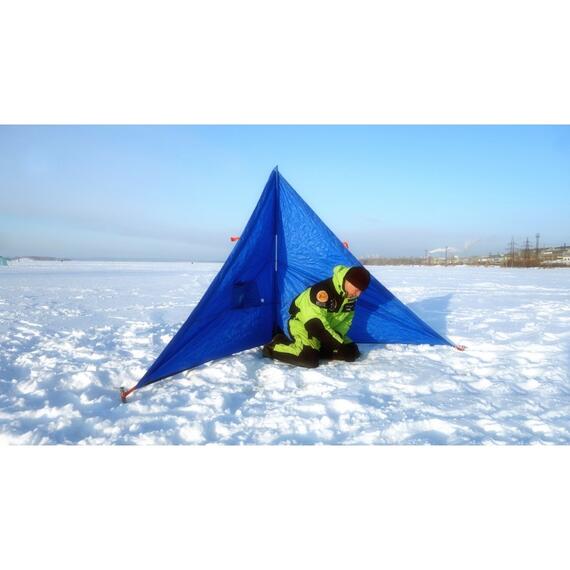 Зимнее укрытие для рыбака Пингвин Крыло 175*350 (синий), фото , изображение 2