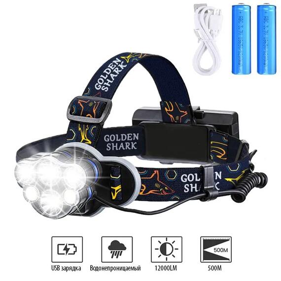 Налобный фонарик Golden Shark Volcano, фото , изображение 2