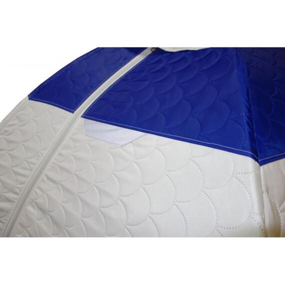 Зимняя палатка Пингвин 2 Термолайт (Бело-синяя), Цвет: белый/синий, Комплектация: палатка, чехол, инструкция, Вместимость (чел): 2, Кол-во граней: 6, фото , изображение 5