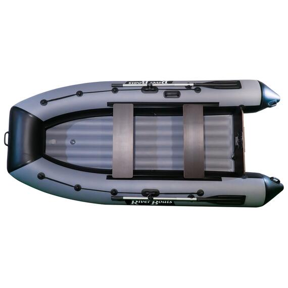 Надувная лодка RiverBoats RB 340 НДНД Лайт (черно-серый), фото 
