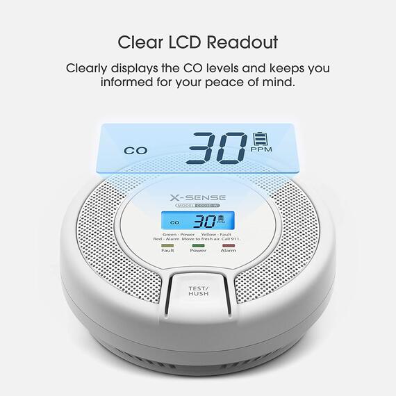 Беспроводной датчик угарного газа X-Sense с цифровым дисплеем, CO03D-W, фото , изображение 3