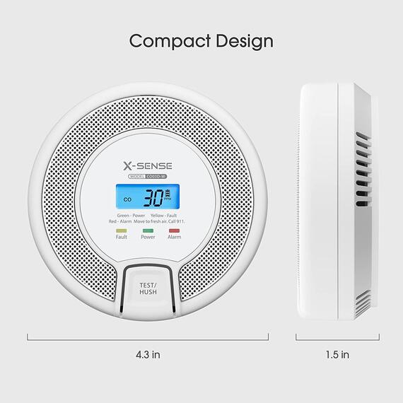 Беспроводной датчик угарного газа X-Sense с цифровым дисплеем, CO03D-W, фото , изображение 2