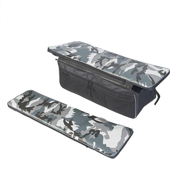 Комплект мягких накладок на сиденье Ковчег Премиум 95 с сумкой камуфляж серый/чёрный, Расцветка: камуфляж серый/чёрный, фото , изображение 2