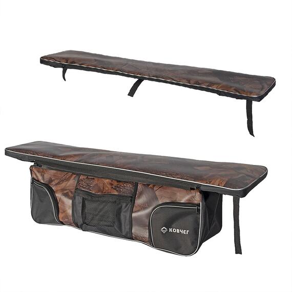 Комплект мягких накладок на сиденье Ковчег Премиум 80 с сумкой камуфляж зелёный/чёрный, Расцветка: камуфляж зелёный/чёрный, фото 