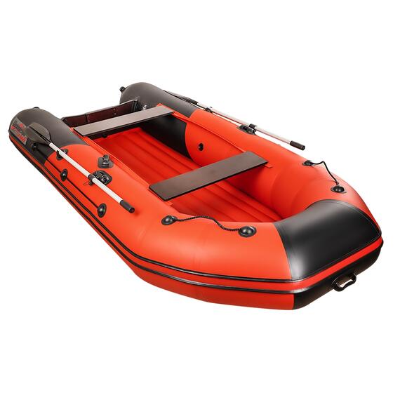 Надувная лодка Таймень NX 3400 НДНД красный-черный, Расцветка: красный-черный, Количество пассажиров: 4+1, фото , изображение 3