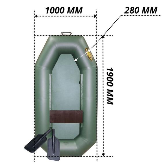 Надувная лодка ПВХ Лодки Поволжья S-190 гребки, фото , изображение 4