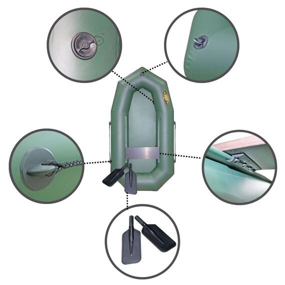 Надувная лодка ПВХ Лодки Поволжья S-210 гребки, фото , изображение 2