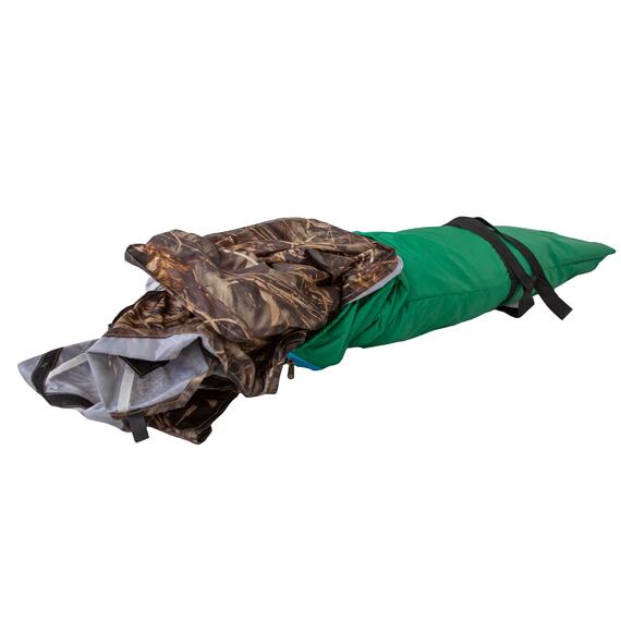 Палатка зимняя СТЭК КУБ 3 Т трехслойная, камуфляж, с выводом под трубу (2.2х2.2х2.05 м), фото , изображение 14