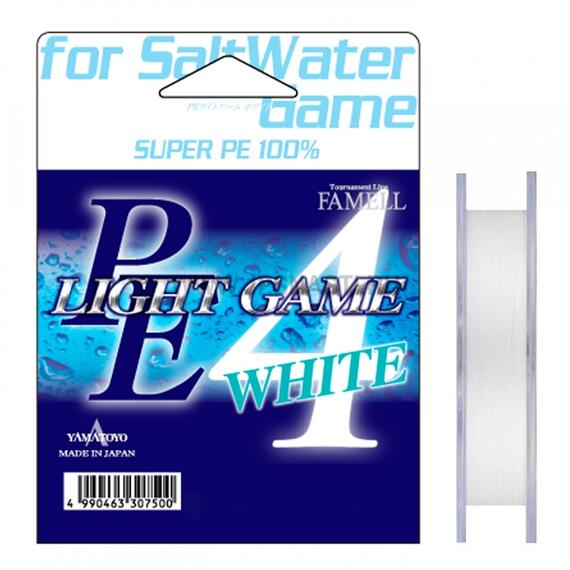 Плетеный шнур Yamatoyo PE Light Game White, #0.4, 150 м, белый, фото 