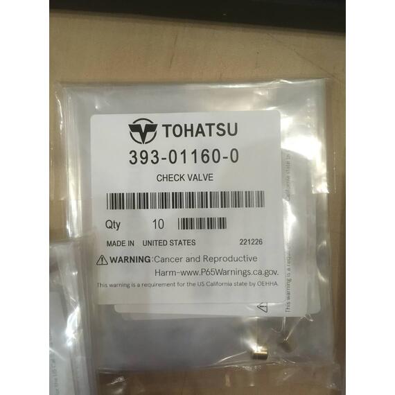 ОБРАТНЫЙ КЛАПАН ДЛЯ МОТОРА TOHATSU (393-01160-0), фото 