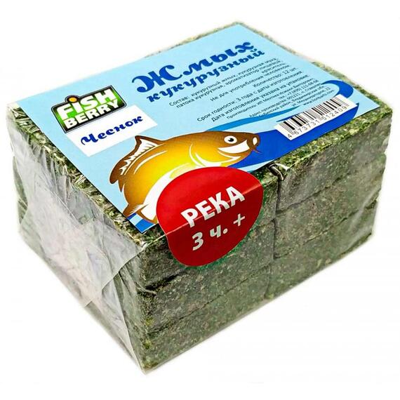 Fishberry Жмых кукурузный Макуха "Чеснок. Река 3 часа+" 12шт, фото 