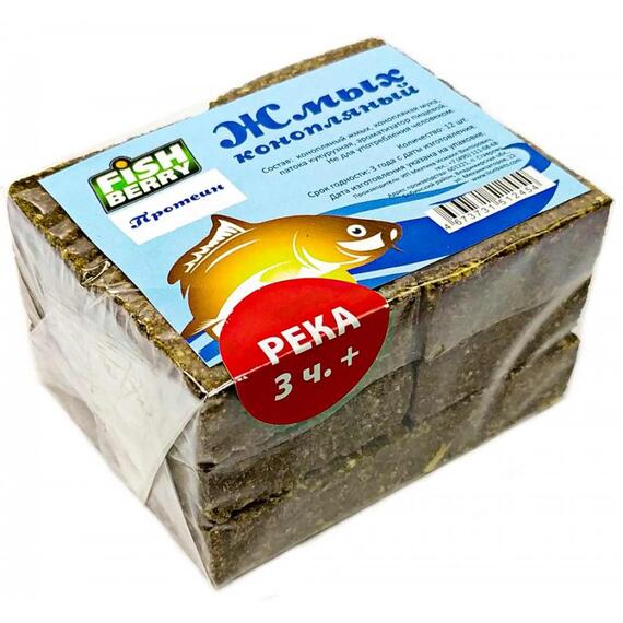 Fishberry Жмых конопляный Макуха "Протеин. Река 3 часа+" 12шт, фото 