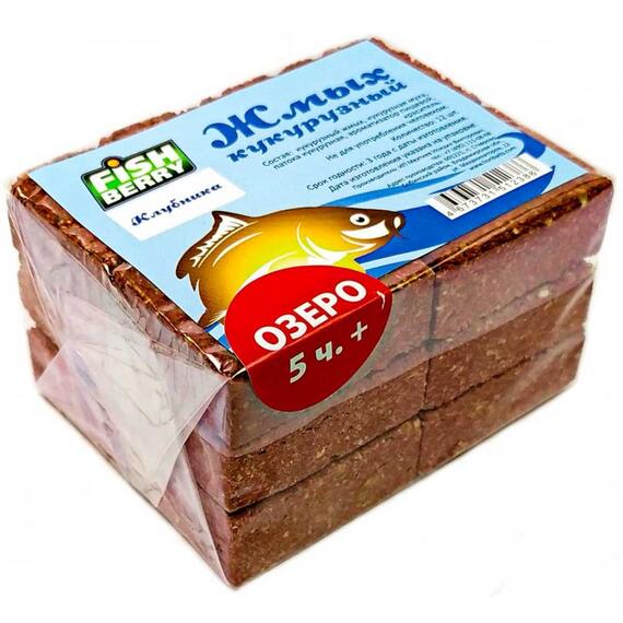 Fishberry Жмых кукурузный Макуха "Клубника. Озеро 5 часов+" 12шт, фото 