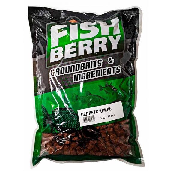 FISHBERRY Пеллетс карповый (криль, цвет - оранж) 10мм - 1 кг, фото 