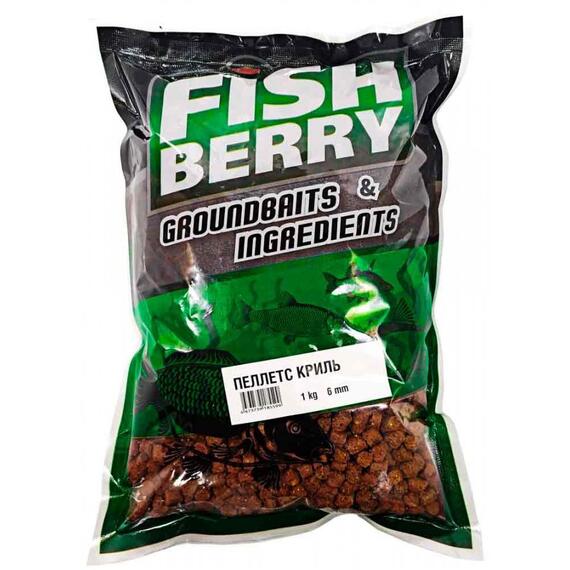 FISHBERRY Пеллетс карповый (криль, цвет - оранж) 6мм - 1 кг, фото 