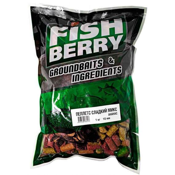 FISHBERRY Пеллетс быстрорастворимый "Сладкий микс" Ананас 10мм - 1 кг, фото 