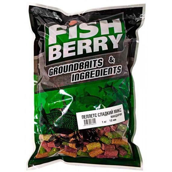 FISHBERRY Пеллетс быстрорастворимый "Сладкий микс" Мандарин 10мм - 1 кг, фото 
