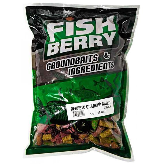 FISHBERRY Пеллетс быстрорастворимый "Сладкий микс" Слива 10мм - 1 кг, фото 