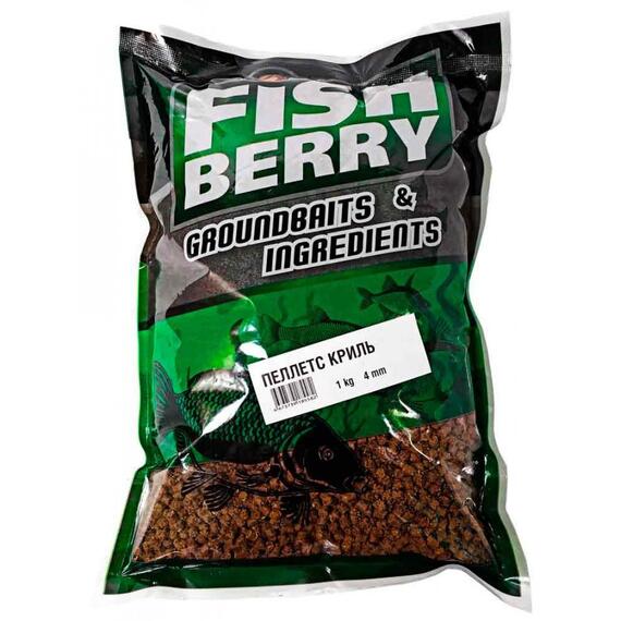 FISHBERRY Пеллетс карповый (криль, цвет - оранж) 4мм - 1 кг, фото 