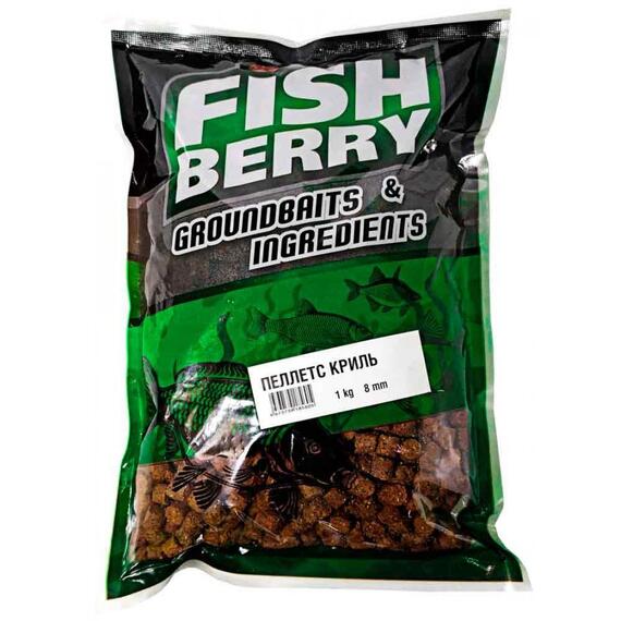 FISHBERRY Пеллетс карповый (криль, цвет - оранж) 8мм - 1 кг, фото 