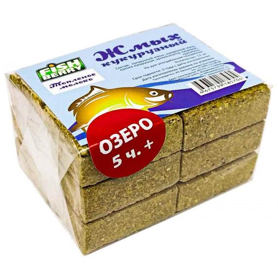 Fishberry Жмых кукурузный Макуха "Топленое молоко. Озеро 5 часов+" 12шт, фото 