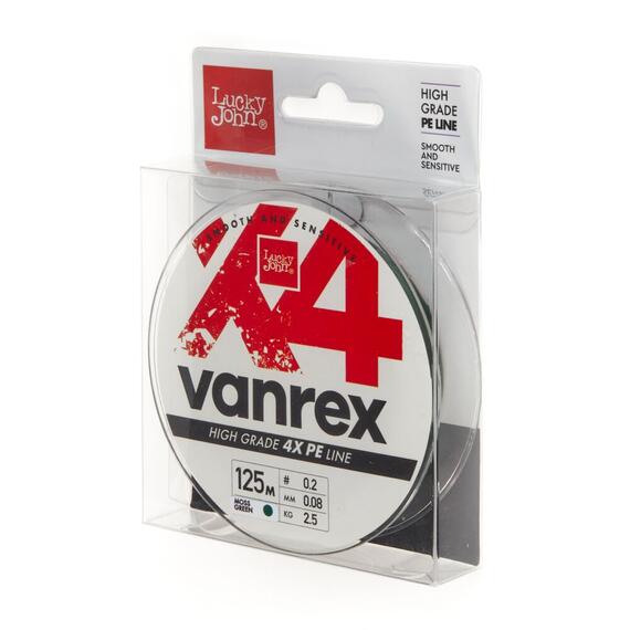 Леска плет. Lucky John Vanrex х4 BRAID Moss Green 125/008, фото 