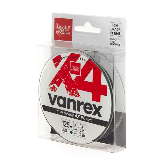 Леска плет. Lucky John Vanrex х4 BRAID Moss Green 125/014, фото 