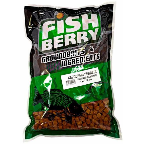 Пеллетс карповый Carp pellets "Кальмар-Осьминог" (коричневый) 10мм - 1кг, фото 