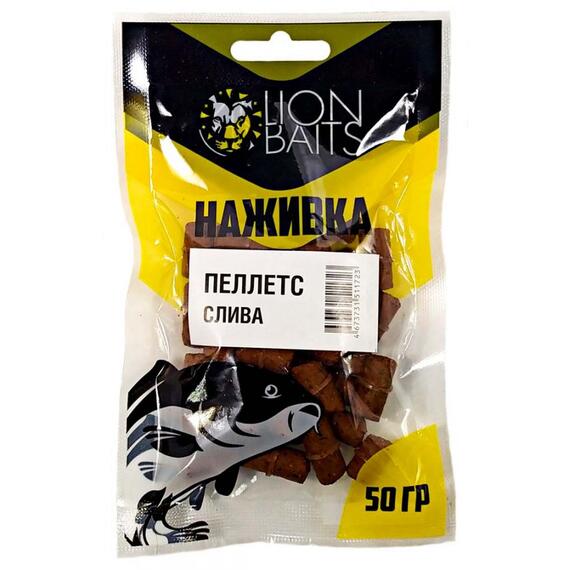 Lion baits Пеллетс насадочный "Наживка" с резинкой "Слива" 8 мм 50гр, фото 