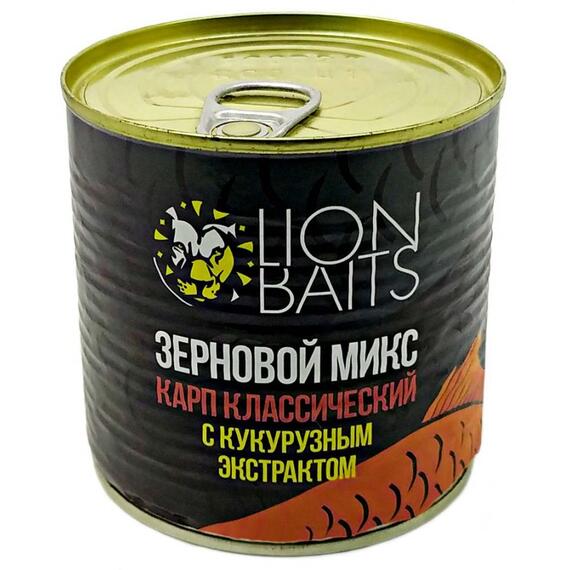 Lion Baits Зерновой микс Карп классический с кукурузным экстрактом -430 мл, фото 