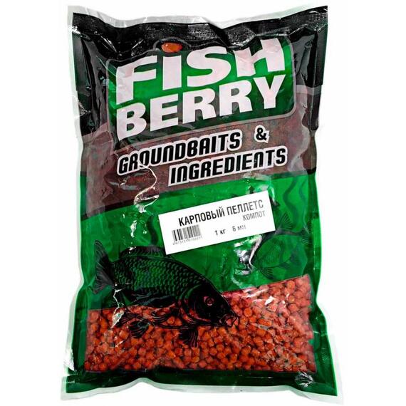 Пеллетс карповый Carp pellets "Компот" (оранж) 6мм - 1кг, фото 