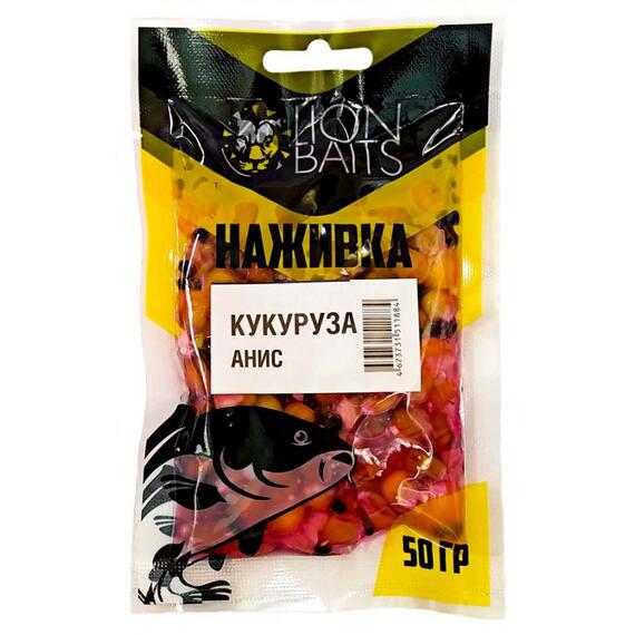 LION BAITS Кукуруза насадочная "Наживка" натуральная "Анис" 50гр, фото 