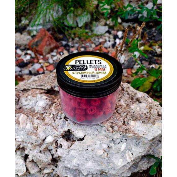 Lion baits Пеллетс насадочный просверленный "Клубничный джем" 8мм 100гр, фото , изображение 2